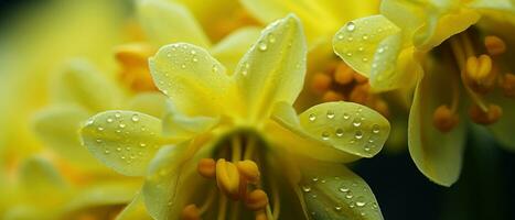 Macro capture of a Cowslip flower. AI Generative photo