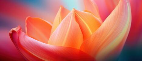 Macro view of vibrant tulips. AI Generative photo
