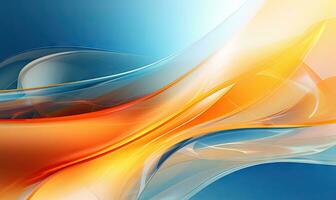 Vibrant abstract background with wavy lines in hues. AI Generative photo