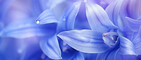 Intricate macro shot of a Bluebell flower. AI Generative photo