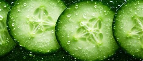 Close-up of a cucumber surface. AI Generative photo