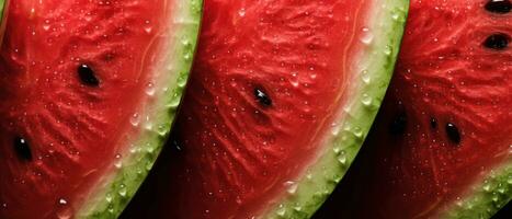 Detailed macro view of watermelon flesh. AI Generative photo