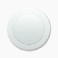 White circle with shadow on white background. Neumorphism button vector