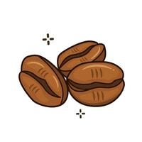 Three coffee beans vector