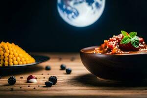 the world is a bowl of food. AI-Generated photo
