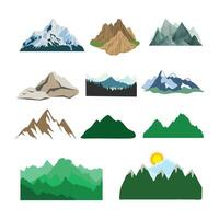 Set of mountain silhouette vector. vector