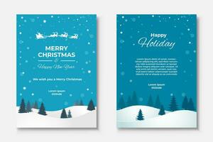 alegre Navidad y contento nuevo año. saludo tarjeta o póster modelo diseño con hermosa decoración vector