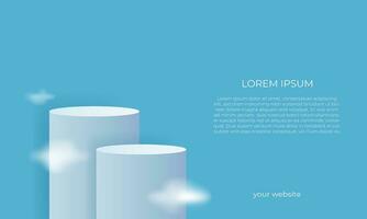 podium to showcase products. empty podium with minimalist design and blue background vector