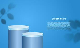 podium to showcase products. empty podium with minimalist design and blue background vector