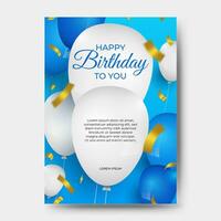 happy birthday background. greeting card and design template with balloon decoration vector