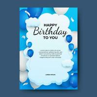 happy birthday background. greeting card and design template with balloon decoration vector