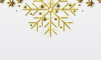 Merry Christmas and Happy New Year. Christmas background with beautiful decorations vector