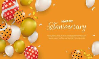 happy birthday background. greeting card and design template with balloon decoration vector