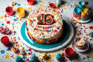 a birthday cake with the number 13 on it. AI-Generated photo