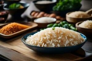 a bowl of rice with different types of rice. AI-Generated photo