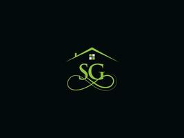 Real Estate Sg Luxury Logo, Minimalist Building SG Logo Icon For House vector