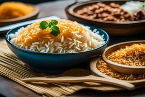 the traditional indian rice is a staple food in india. AI-Generated photo