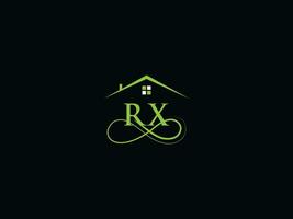 lujo edificio rx logo icono vector, minimalista rx real inmuebles logo diseño vector
