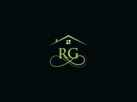 Luxury Building Rg Logo Icon Vector, Minimalist RG Real Estate Logo Design vector