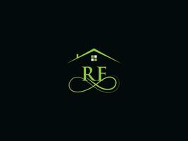 Luxury Building Rf Logo Icon Vector, Minimalist RF Real Estate Logo Design vector