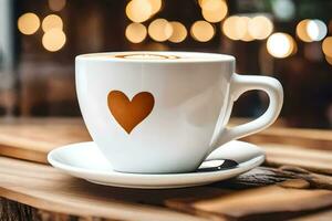 a cup of coffee with a heart on it. AI-Generated photo