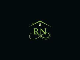 Luxury Building Rn Logo Icon Vector, Minimalist RN Real Estate Logo Design vector