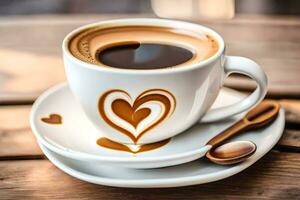 café es un genial camino a comienzo tu día. generado por ai foto