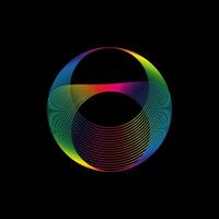 Sound wave, equalizer rainbow color gradient. Modern future technology. Vector geometric abstract element isolated on black background