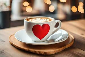 a cup of coffee with a heart on it. AI-Generated photo