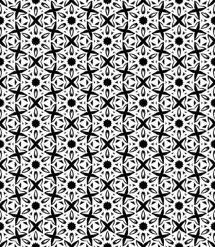 Black and white seamless abstract pattern. Background and backdrop. Grayscale ornamental design. vector