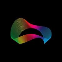 sonido ola, igualada arco iris color degradado. moderno futuro tecnología. vector geométrico resumen elemento aislado en negro antecedentes