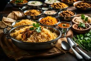 indian food dishes in a bowl. AI-Generated photo