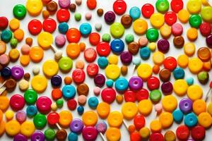 colorful candy on a white background. AI-Generated photo