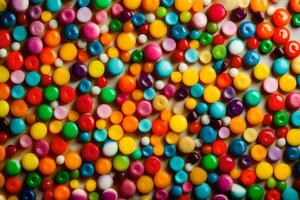 colorful candies on a white background. AI-Generated photo