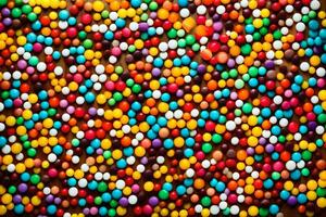 a large pile of colorful sprinkles. AI-Generated photo