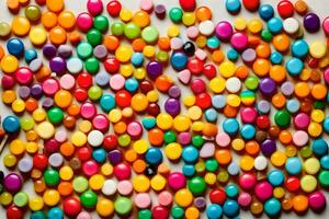 colorful candy candies on a white background. AI-Generated photo