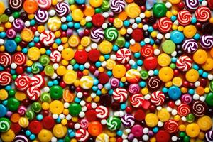 colorful candy is shown in this image. AI-Generated photo