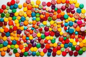 colorful candy on a white background. AI-Generated photo