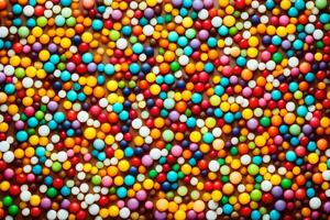 colorful candy balls on a black background. AI-Generated photo