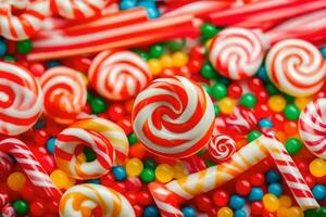 colorful candy and candy lollipops. AI-Generated photo