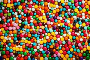 a large pile of colorful candies. AI-Generated photo