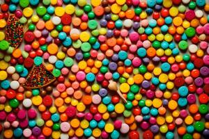 colorful candy on a wall. AI-Generated photo