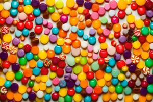 colorful candy candy on a white background. AI-Generated photo