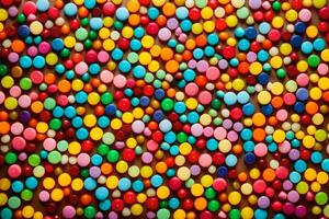 colorful candies on a dark background. AI-Generated photo