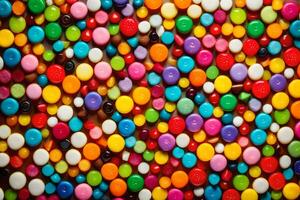 colorful candies on a black background. AI-Generated photo