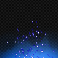 glowing blue weld sparks effect psd