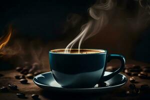 a cup of coffee is a great way to start the day. AI-Generated photo