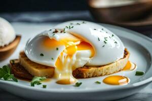 the perfect poached egg. AI-Generated photo