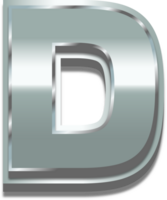 3D Silver Alphabet Letter D png