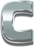 3D Silver Alphabet Letter C png